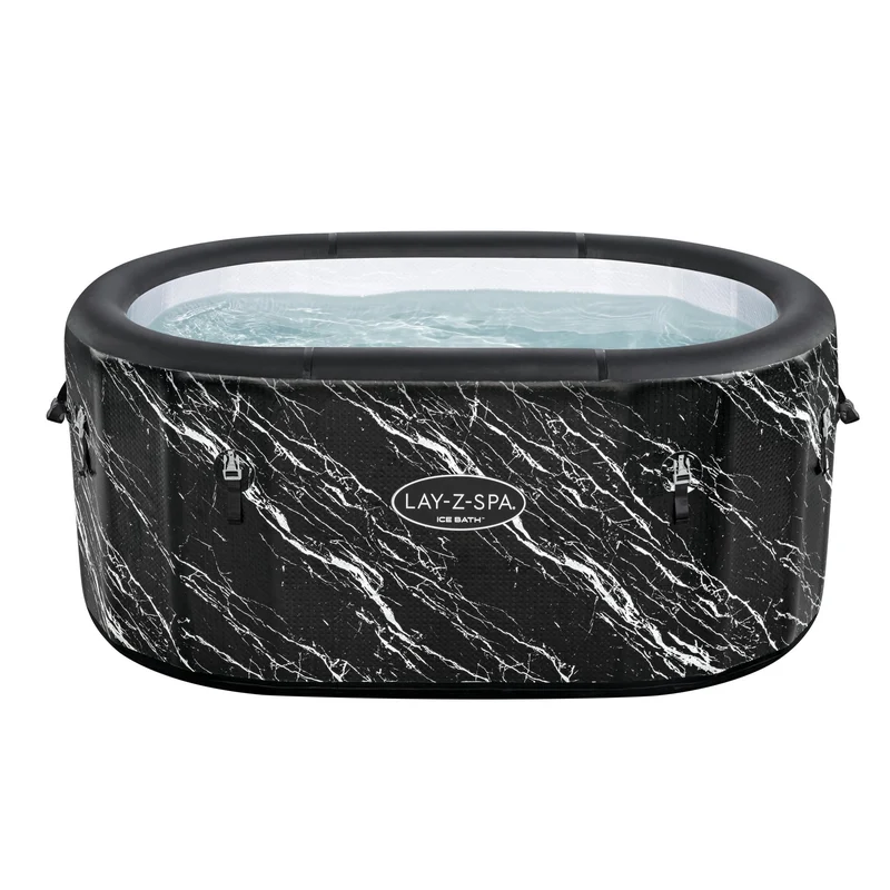 Bestway - Baño de hielo hinchable ovalado negro mármol cepillado
