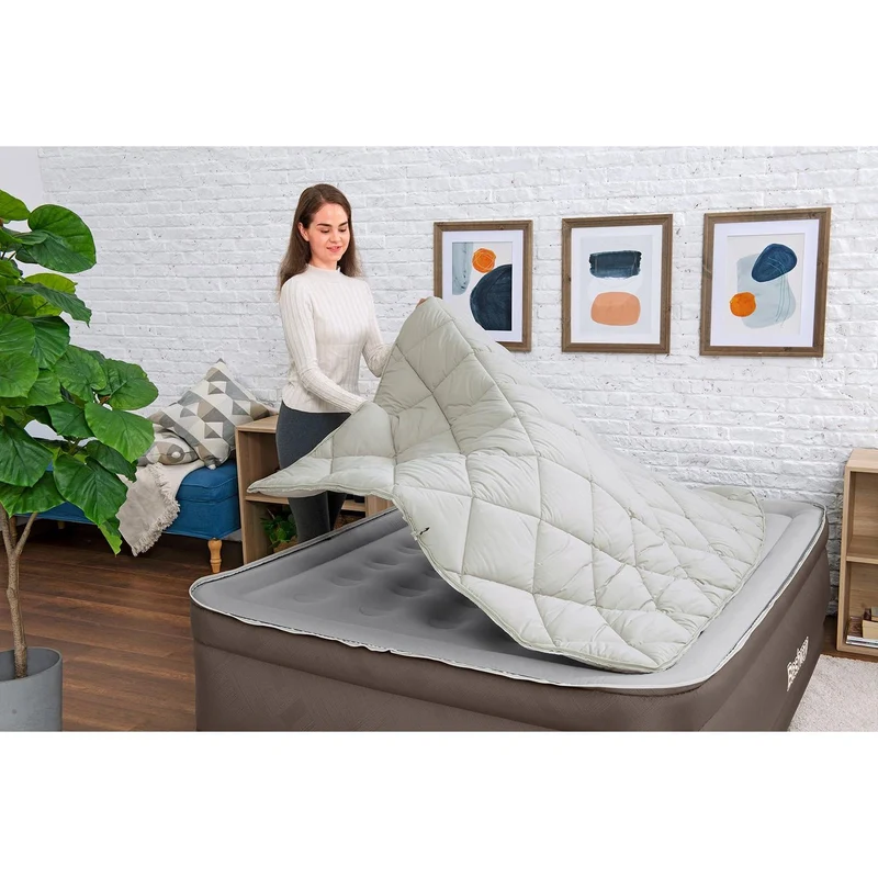 Bestway - Tough Guard/Fortech Colchón hinchable con funda con cremallera y bomba eléctrica integrada