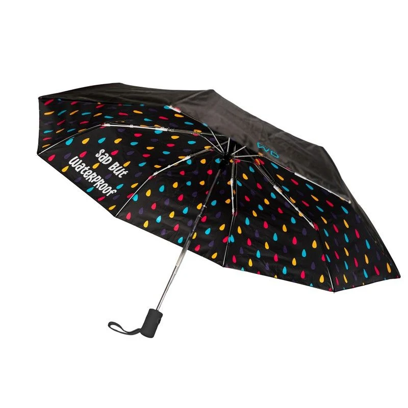 Ombrello con Apertura e Chiusura Automatica Decor Sad but Waterproof D97cm Nero WD LIFESTYLE