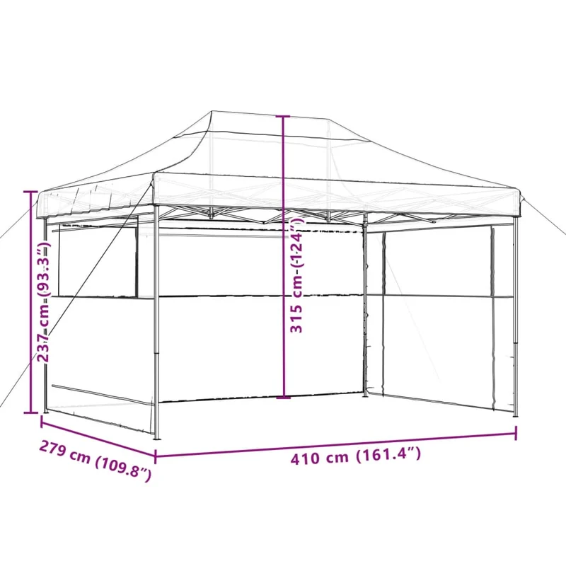 Partytent Inklapbaar Pop-Up Kleurig