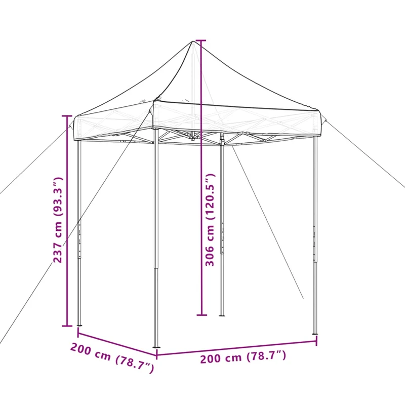 Partytent Inklapbaar Pop-Up 200X200X306 Cm