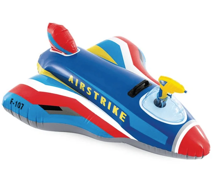 Intex opblaas vliegtuig met waterpistool 117 cm - Blauw