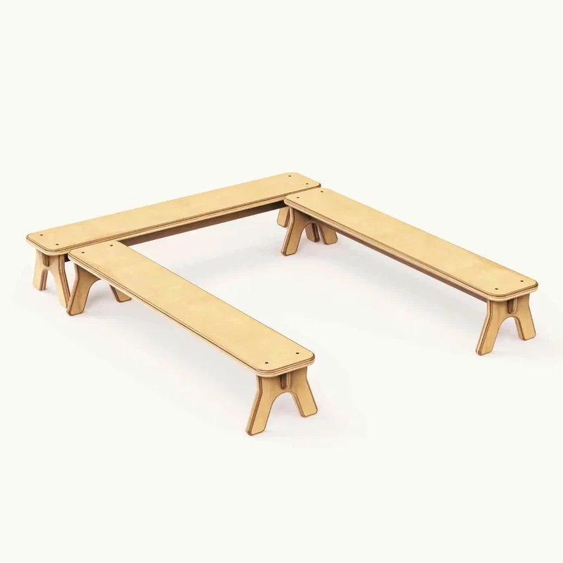 PlayBeam Poutre d'Équilibre en Bois pour Enfants - Jeu Montessori - All Circles