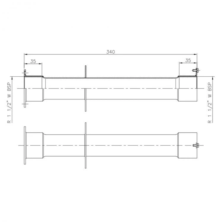 Astralpool - Pasamuros en acero inoxidable 340 mm para piscina de hormigón