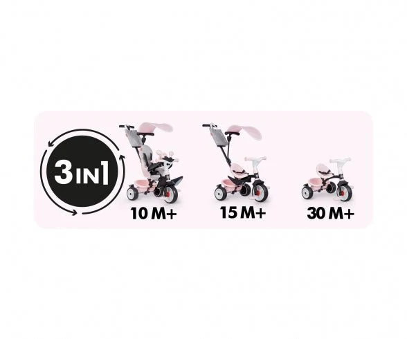 Baby Driver Roze Driewieler – 3-in-1 Evoluerende Driewieler