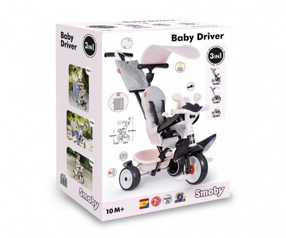 Baby Driver Roze Driewieler – 3-in-1 Evoluerende Driewieler