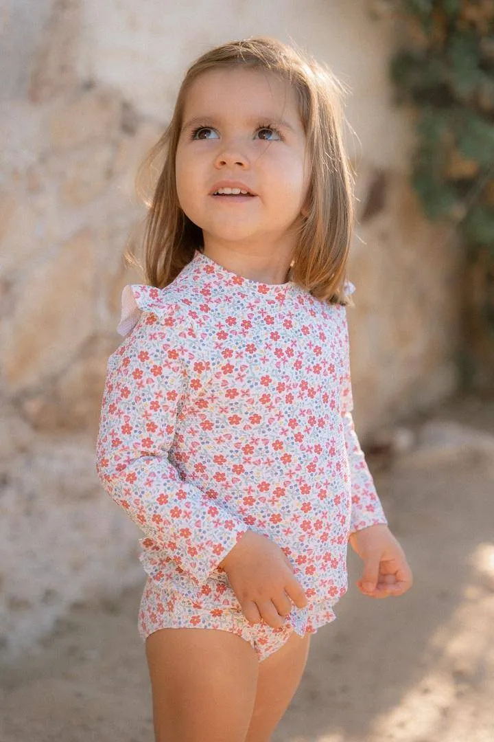 Langarm-Badeshirt Sunny Flowers Multi Colour | Little Dutch