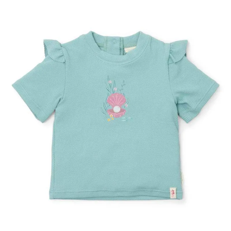 Kurzarm-Badeshirt Ocean Treasures Surf Blue | Little Dutch