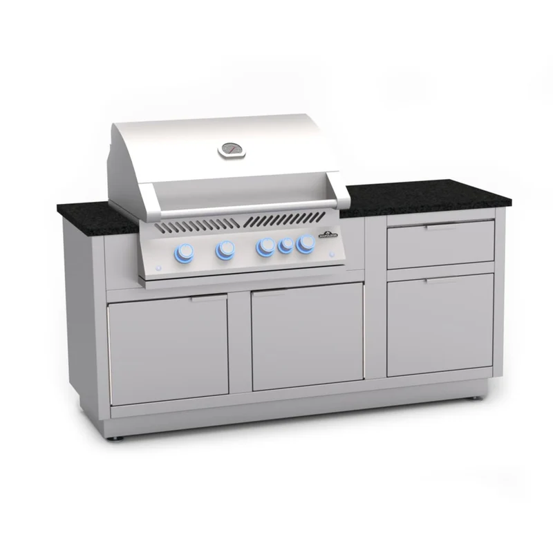 Module de cuisine extérieure pour BBQ avec tiroirs et poubelle