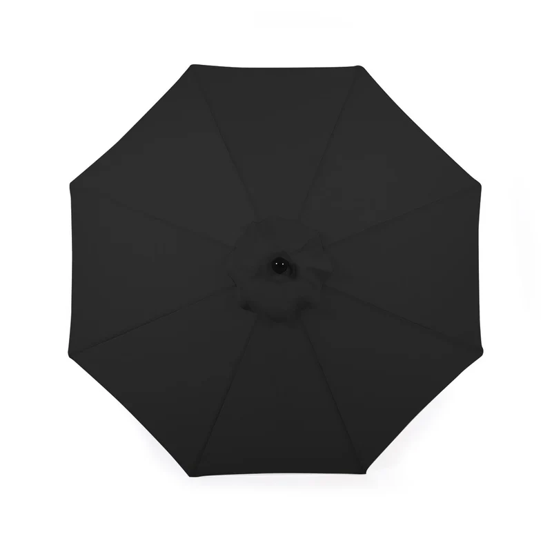 Parasol de marché Deluxe avec mât noir mat - 9 pi (2,7 m)