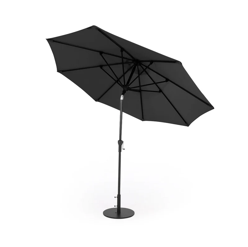 Parasol de marché Deluxe avec mât noir mat - 9 pi (2,7 m)