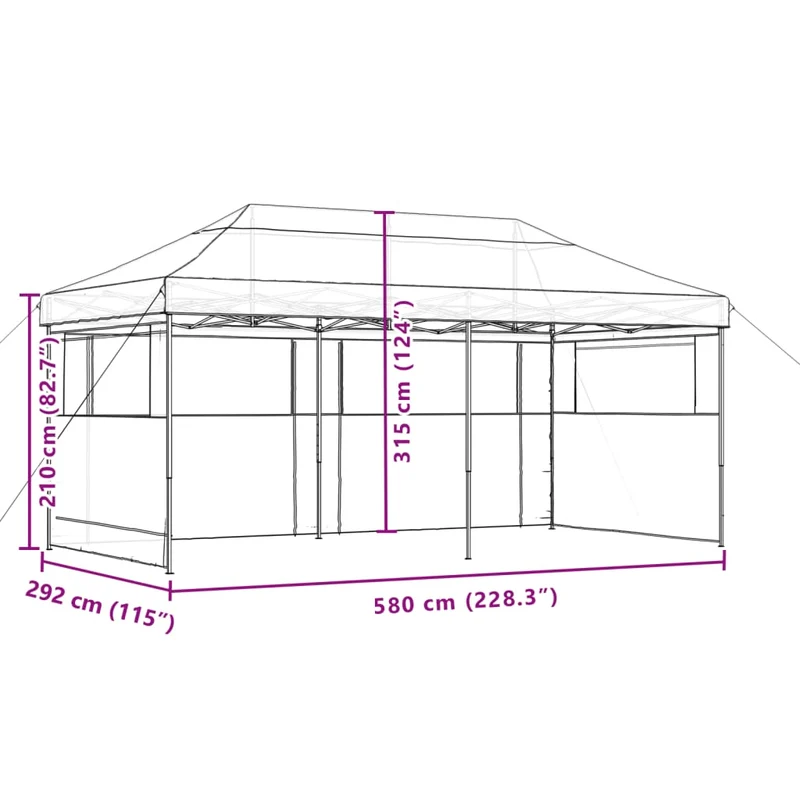 Partytent Inklapbaar Pop-Up Kleurig