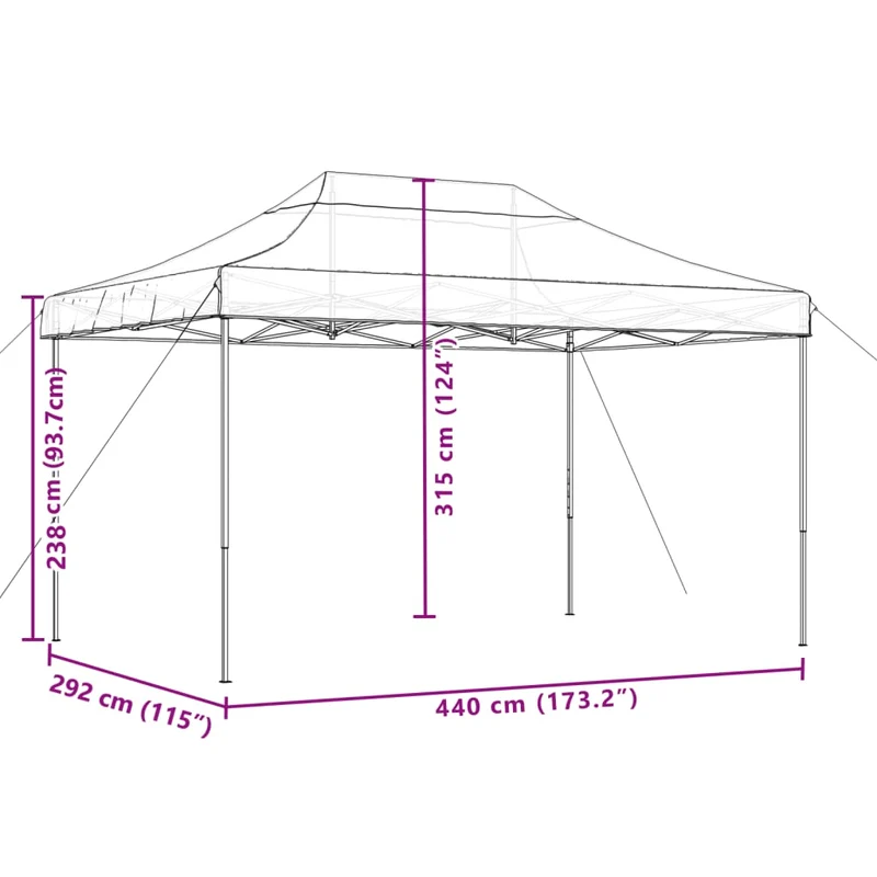 Partytent Met Blauwe Frame Oxford Stof