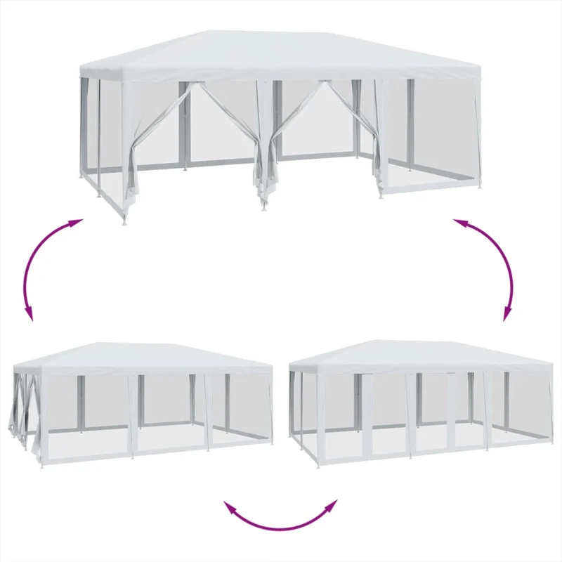 Partytent Met 10 Mesh Zijwanden Hdpe