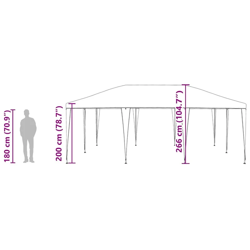 Partytent Antraciet 600 X 400 X 266 Cm Polyethyleen En Staal