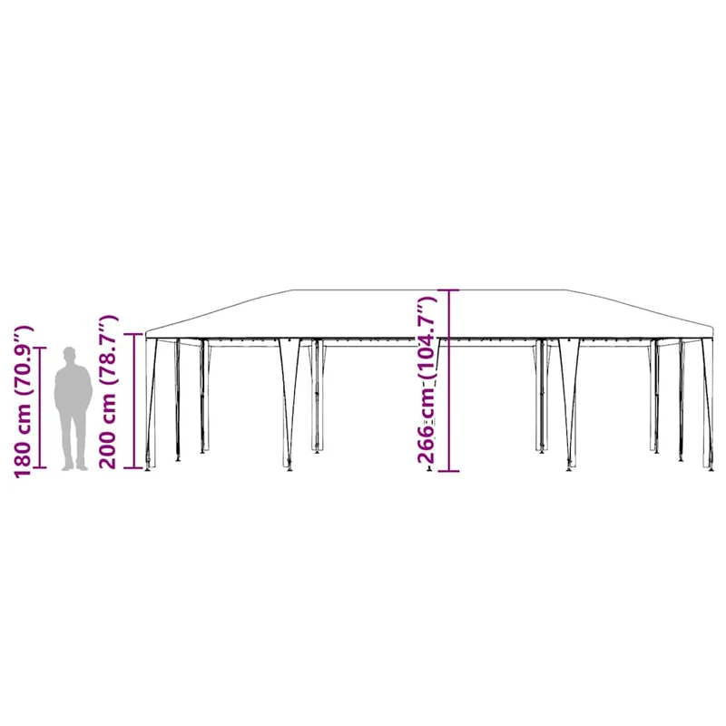 Partytent Groen 800 X 400 X 266 Cm Polyethyleen En Staal