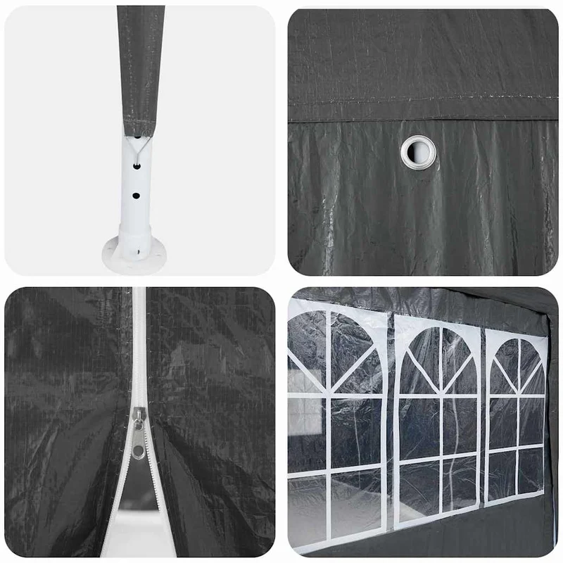 Partytent 800 X 400 X 266 Cm Antracietkleurig Polyetheen
