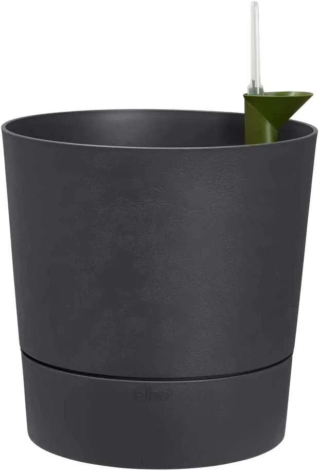 VASO GREENSENSE AQUA CARE ROUND 43CM CHARCOAL GREY GRIGIO SCURO