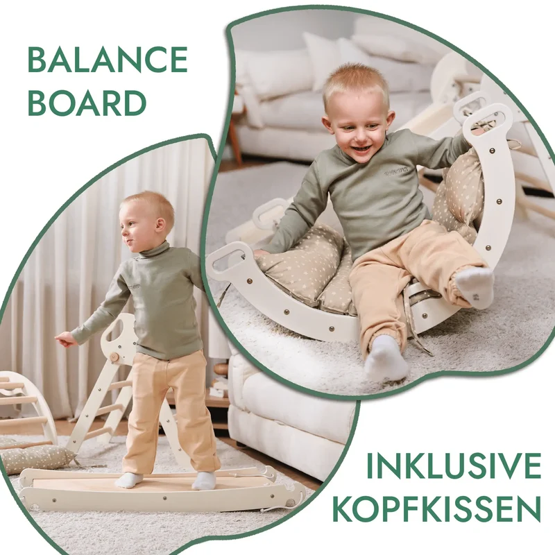 Montessori 4 In 1 Climbing Triangle For Toddlers 1 To 3 Years Pikler Triangle Climbing Arc Slide Board And Cushion