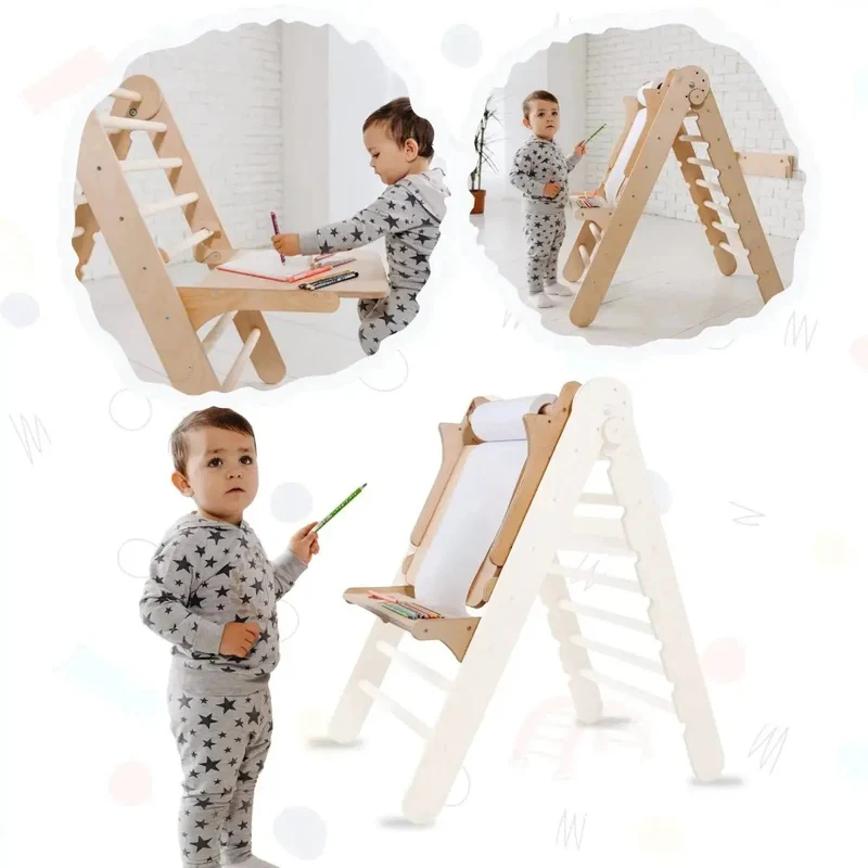Kids Multifunctional Adjustable Easel Desk With Chair For Indoor Art And Learning Playroom
