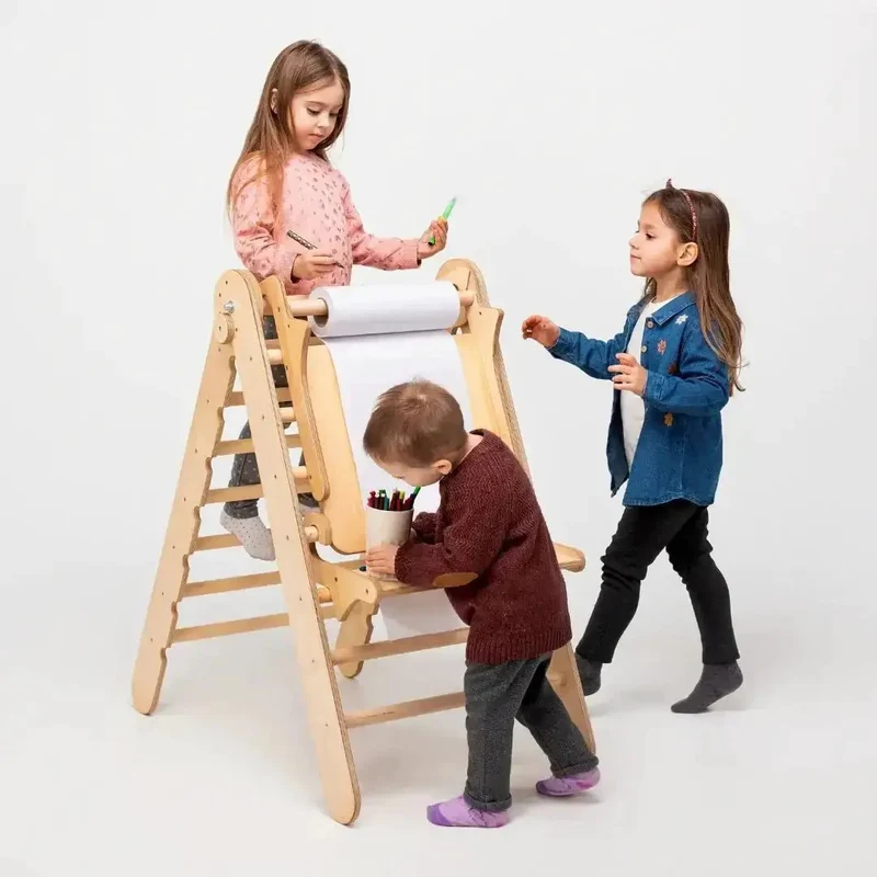 Kids Multifunctional Adjustable Easel Desk With Chair For Indoor Art And Learning Playroom