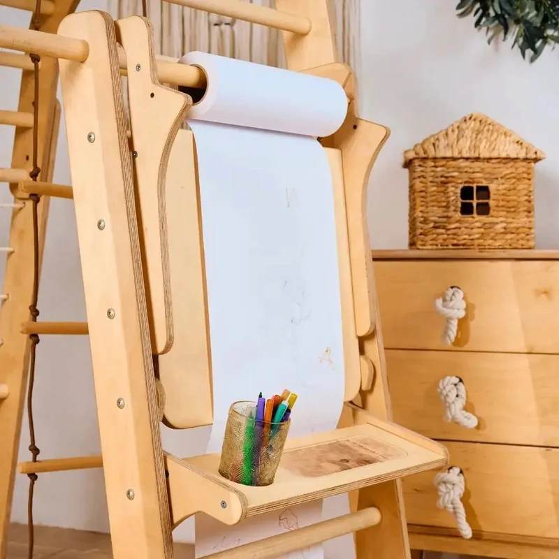 Kids Multifunctional Adjustable Easel Desk With Chair For Indoor Art And Learning Playroom