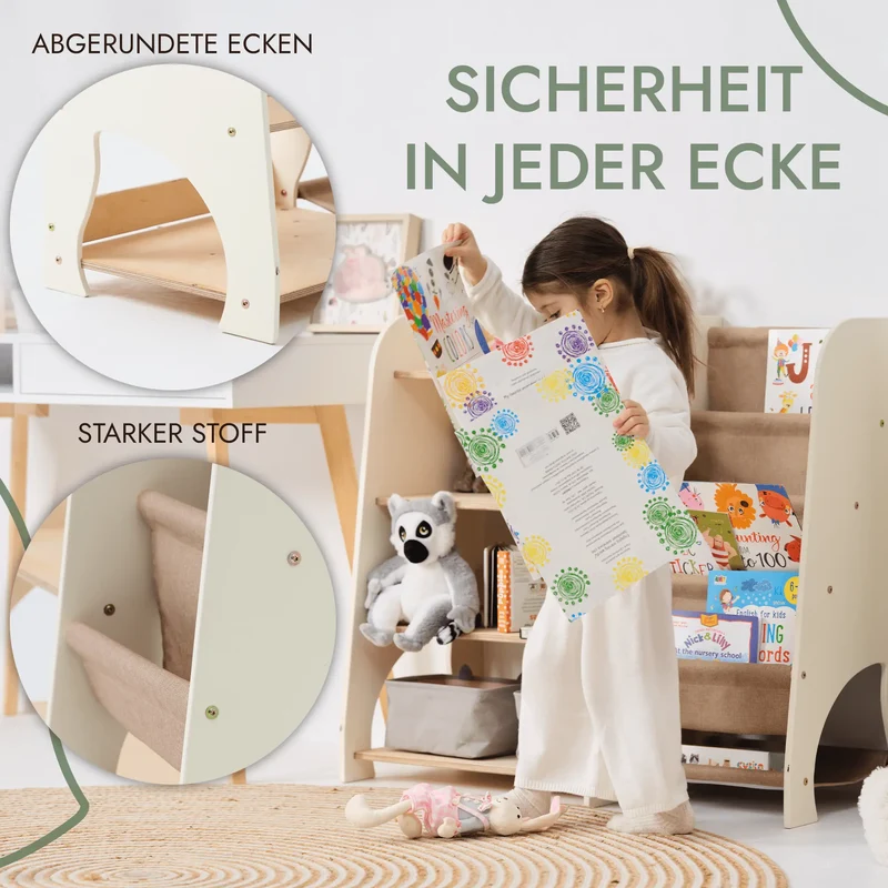 2 in 1 Montessori Book and Toy Shelf for Kids Fosters Independence and Organization
