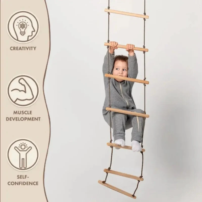 Goodevas Kids Rope Ladder For Balance Vestibular Health And Muscle Strength In Safe Indoor Outdoor Play