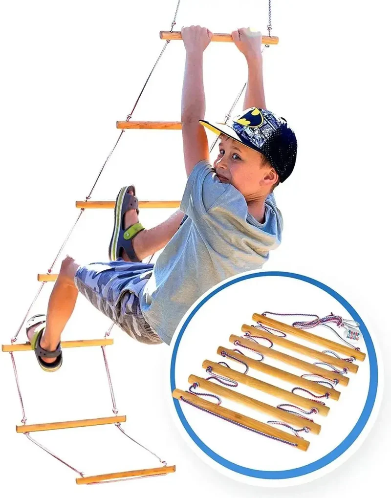 Goodevas Kids Rope Ladder For Balance Vestibular Health And Muscle Strength In Safe Indoor Outdoor Play
