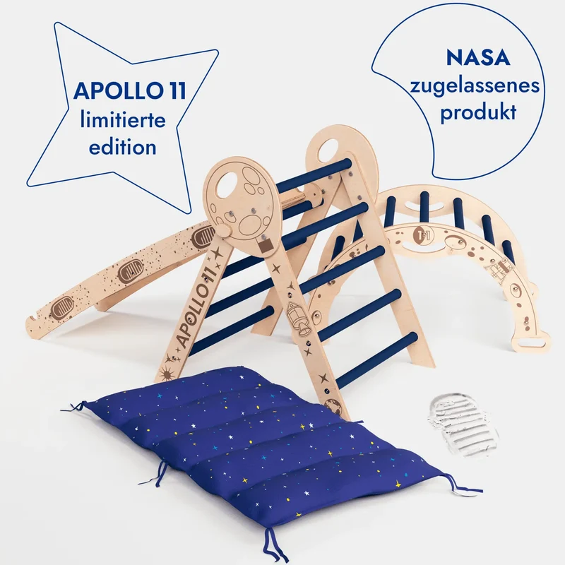 Apollo 4in1 Climbing Set For Toddlers With Pikler Triangle Climbing Arc And Slide Board Limited Edition Astronaut Kit