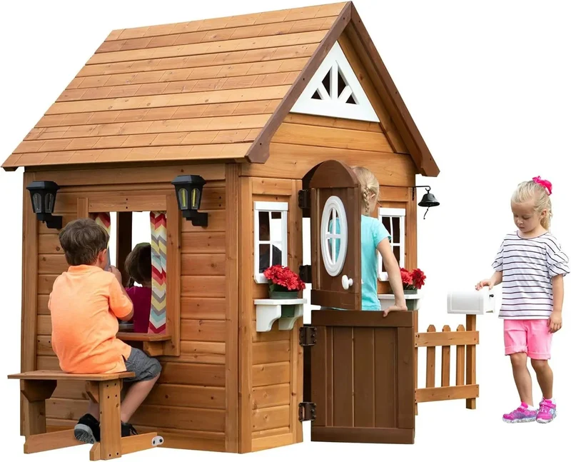 Cedar Wood Kids Outdoor Playhouse Kitchen Accessories