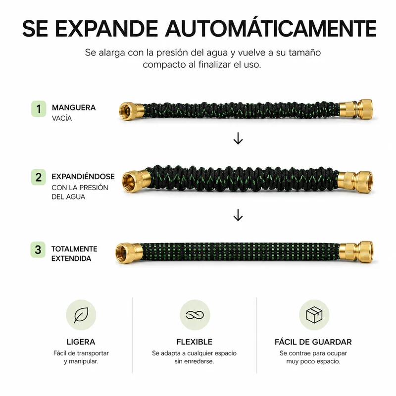 Manguera Extensible De Jardín 30 m Con Pistola Multifunción