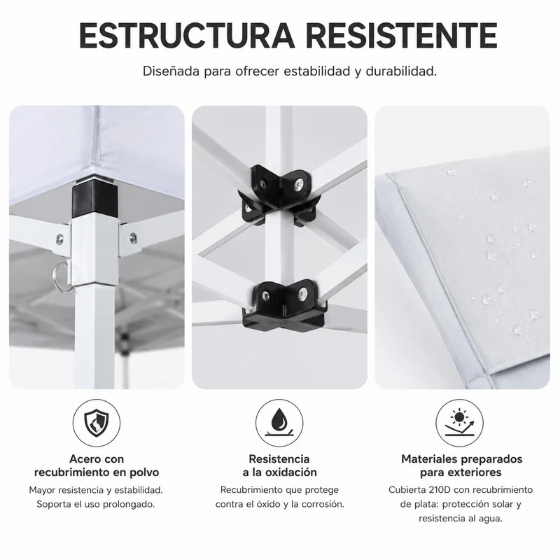 Carpa Plegable 6x3 M Con 6 Paredes Y Estructura Reforzada