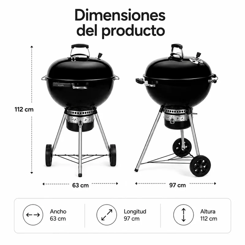 Barbacoa Portátil de Carbón Redonda Con Tapa