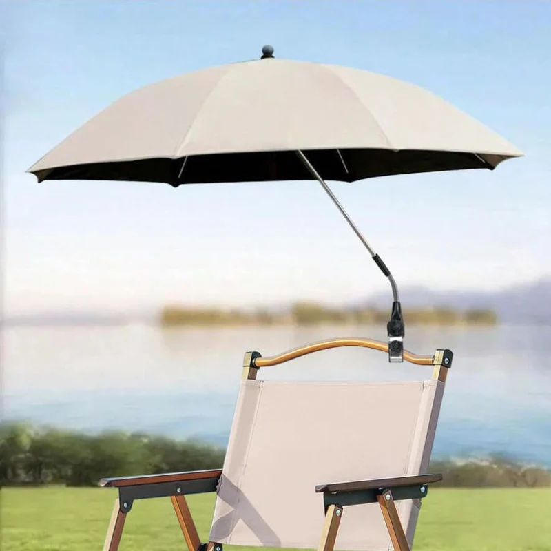 Bærbar Strandstol Parasol med Justerbar Rotation