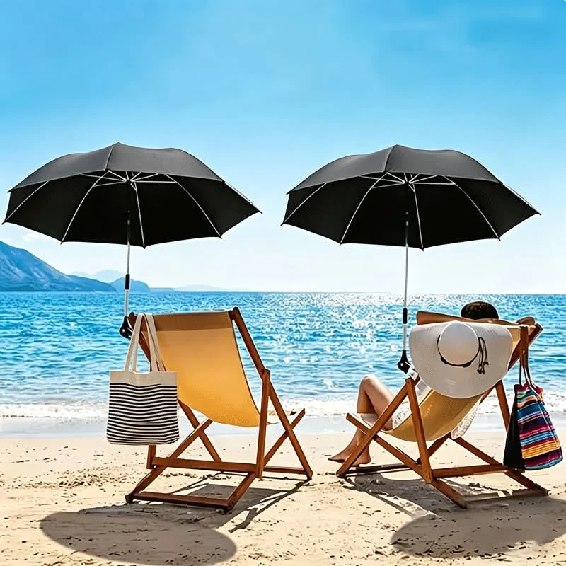Bærbar Strandstol Parasol med Justerbar Rotation