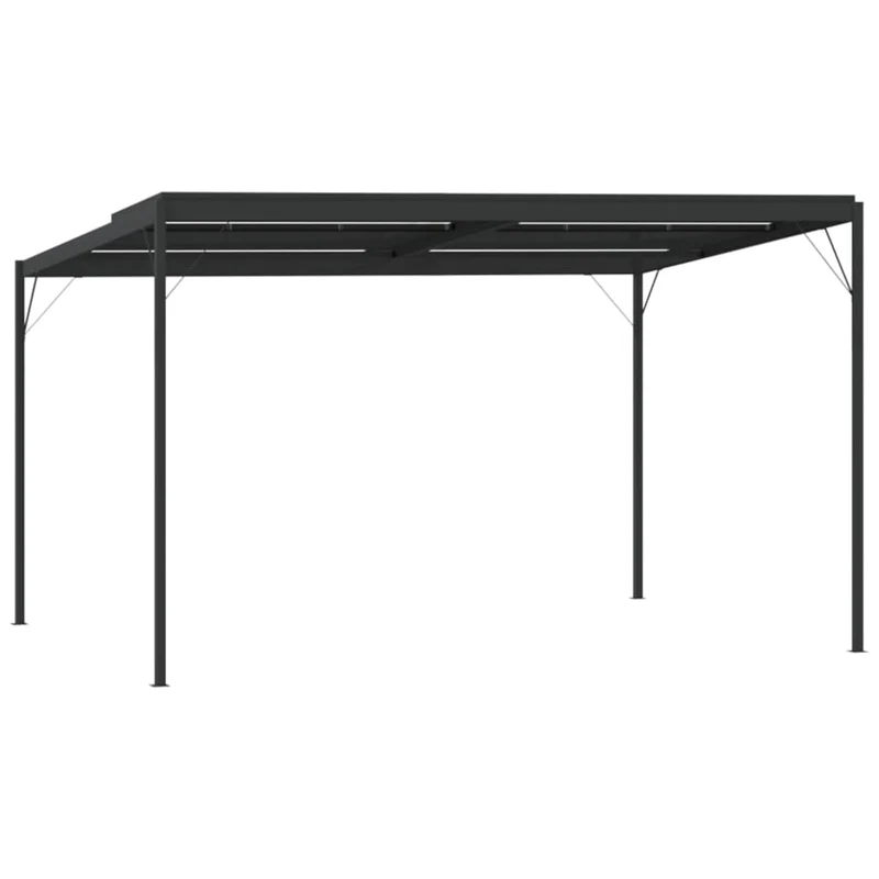 Prieel Met Dak 4X3X2,5 M Aluminium En Staal Antracietkleurig