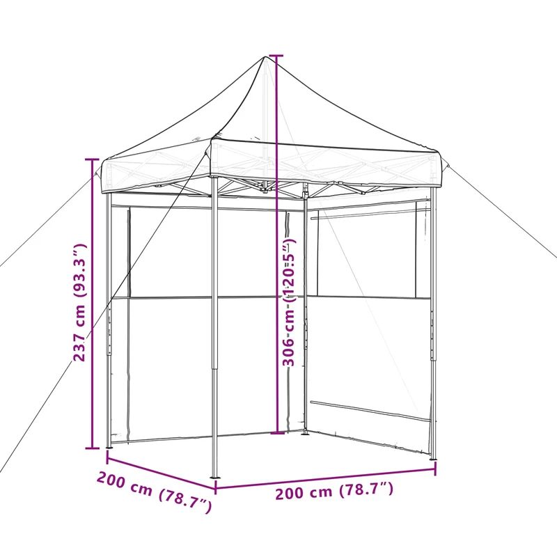 Partytent 200 X 200 X 306 Cm Oxford Stof