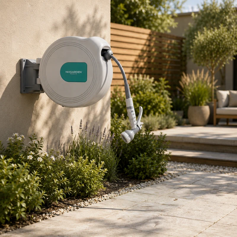 Enrollador De Manguera Automático 10 m Con Soporte De Pared