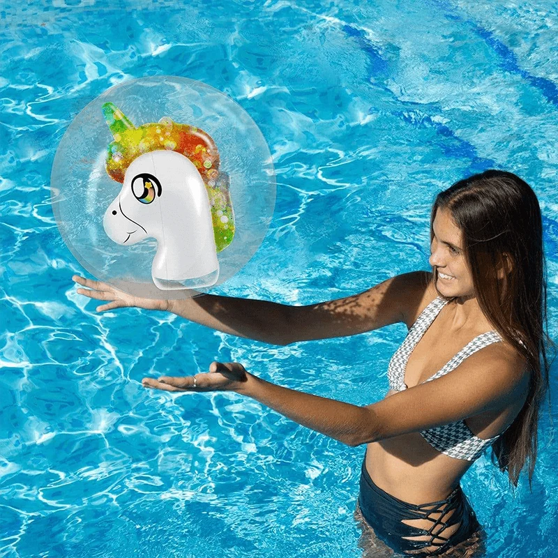Ballon gonflable de plage - Licorne