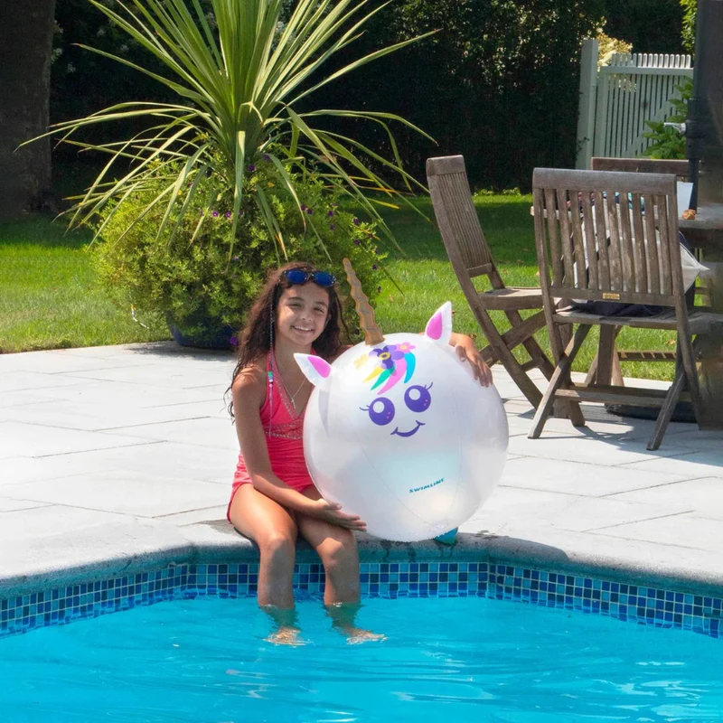 Ballon gonflable de plage - Tête de licorne