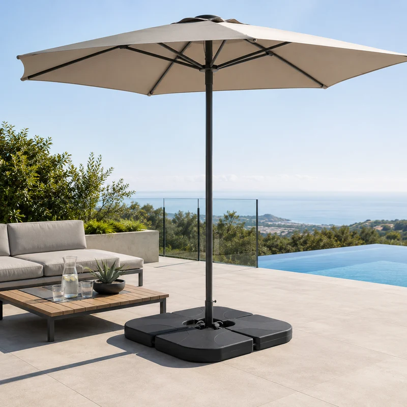 Base Modular Para Sombrilla 4 Piezas Rellenable Negro