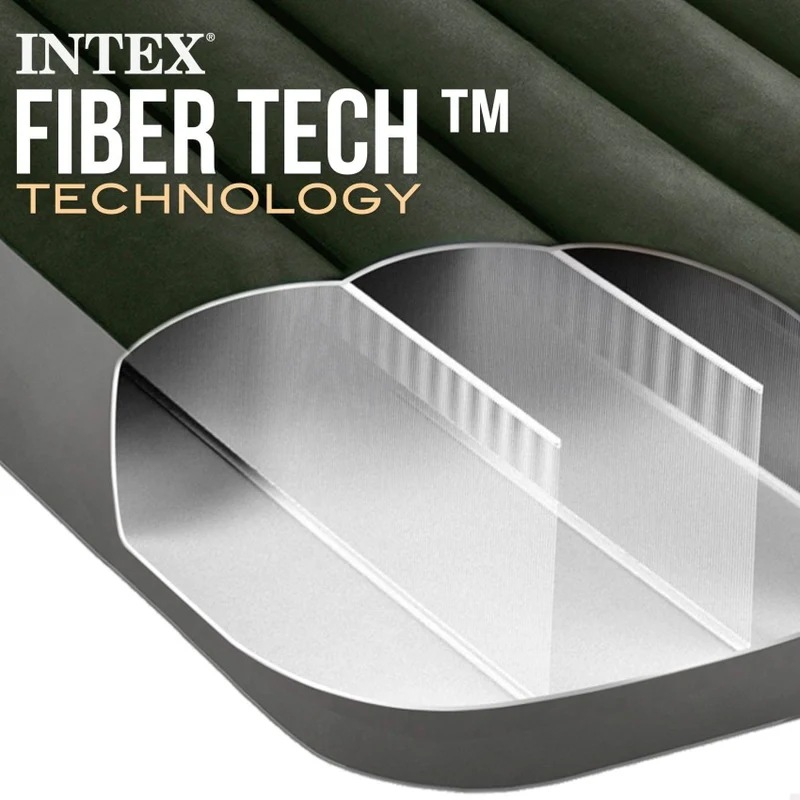 Intex Downy Colchón Hinchable Individual Fiber-Tech 99x191 cm Gris