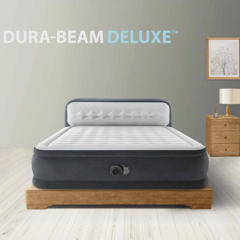 Intex Dura-Beam Deluxe Ultra Plush Cama Hinchable con Cabecero 152x236cm