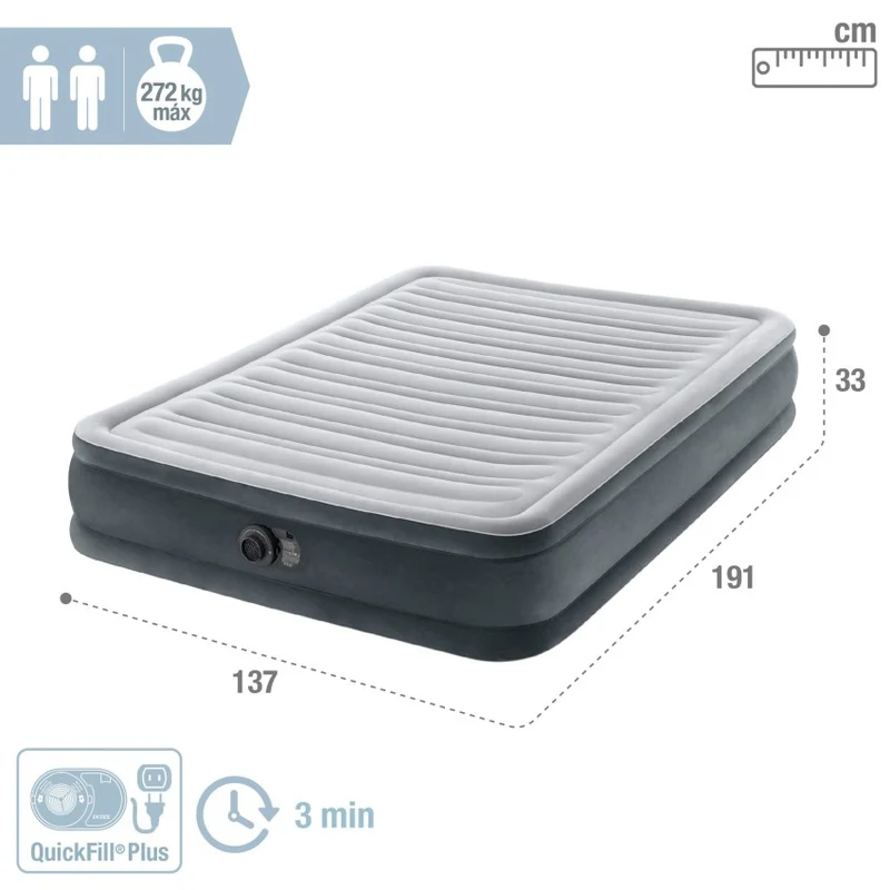 Intex Dura-Beam Deluxe Comfort-Plush Mid-Rise Cama de Aire 137x191x33cm