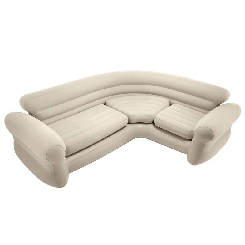 Intex Sofá Rinconera Hinchable 257x203x76 cm Crema