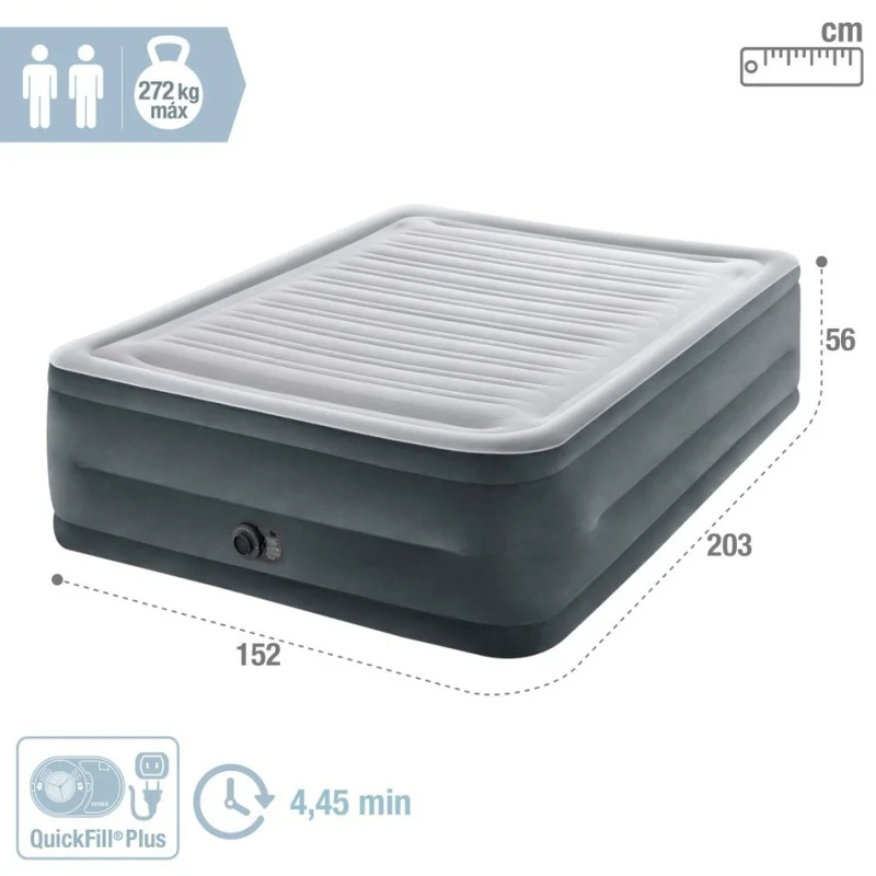 Intex Dura-Beam Deluxe Colchón Hinchable Comfort-Plush Queen 152x203x56cm