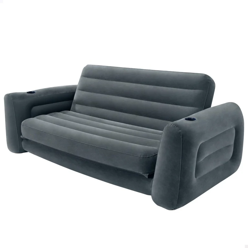 INTEX Sofá Cama Hinchable 2 en 1 Gris Carbón