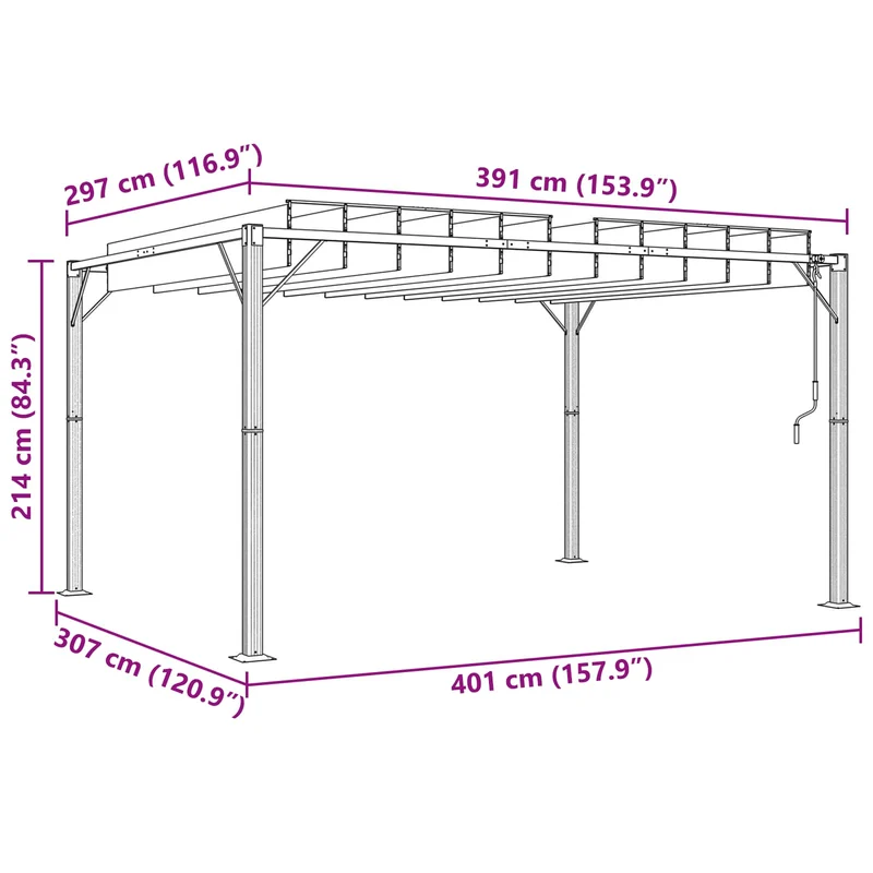 Gazebo Met Louvrezend Dak 3 X 4 X 2,14 M