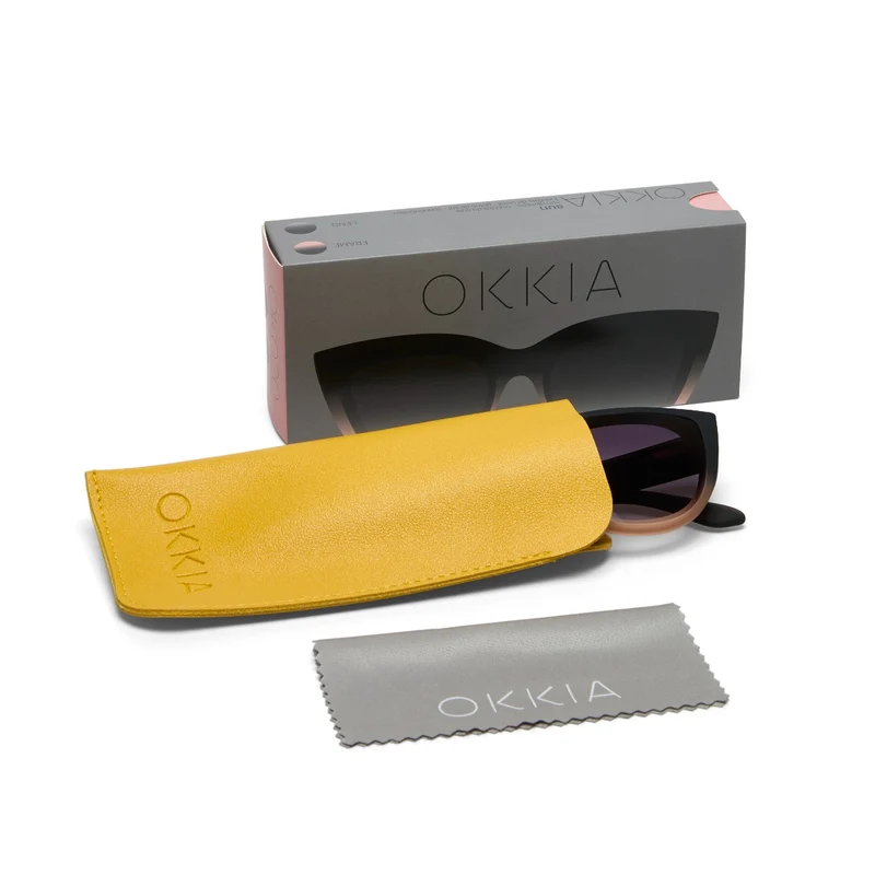 Occhiale da Sole Premontato Modello Silvia Gatto Nero e Rosa OKKIA